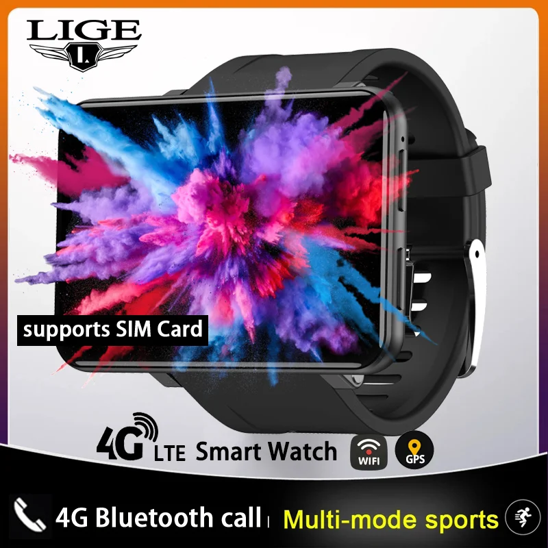 Новые смарт-часы LIGE 4G WiFi Bluetooth GPS умные часы с sim-картой большой экран для iOS Android 3 Гб