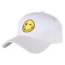 Открытый Хип-хоп с принтом смайлика хлопок регулируемые игривые унисекс кепки для бега женские мужские летние шапки