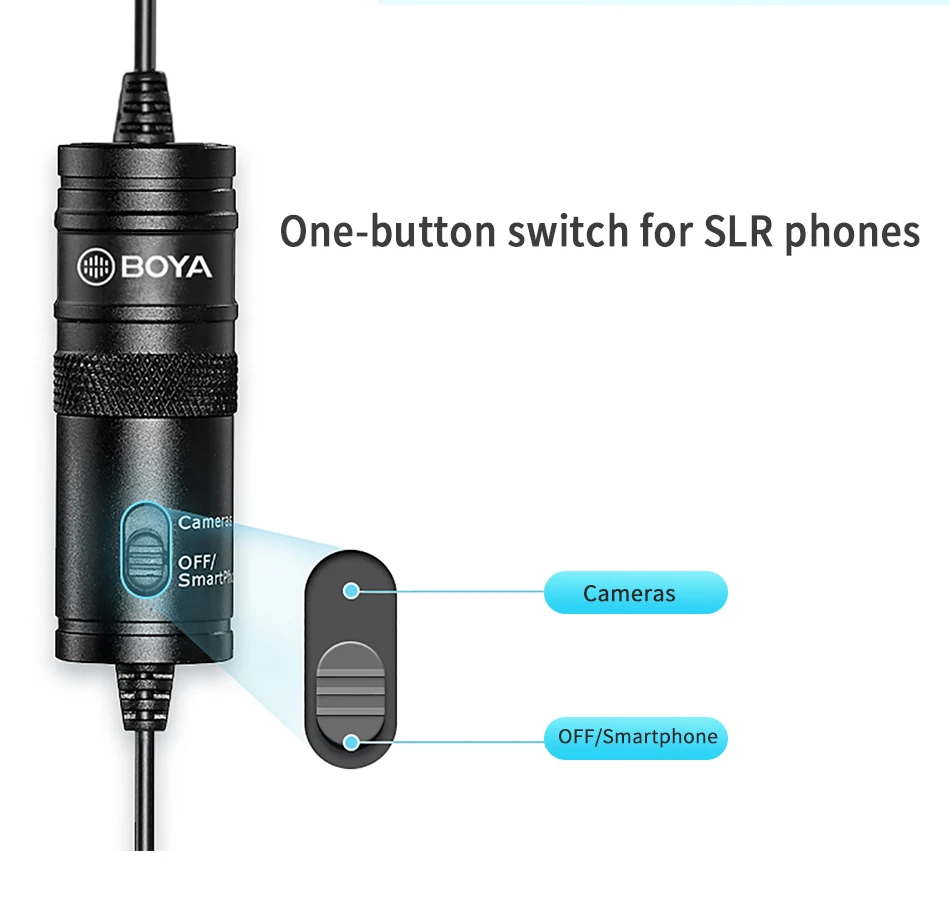 BOYA BY-M1 6m Professional  3.5mm TRRS Lapel Condenser Microphone for PC Mobile Phone Streaming Lavalier Microphone Blogger Vlog