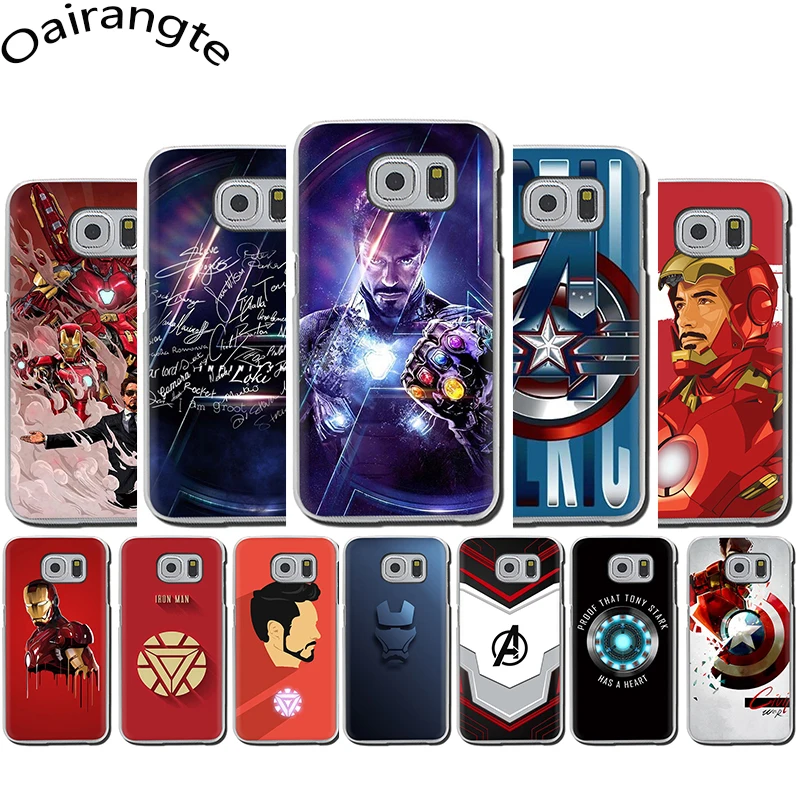 

Marvel superhero iron man Hard Phone Cover Case for Samsung Galaxy S6 7 Edge S8 9 10 Plus M10 20 30