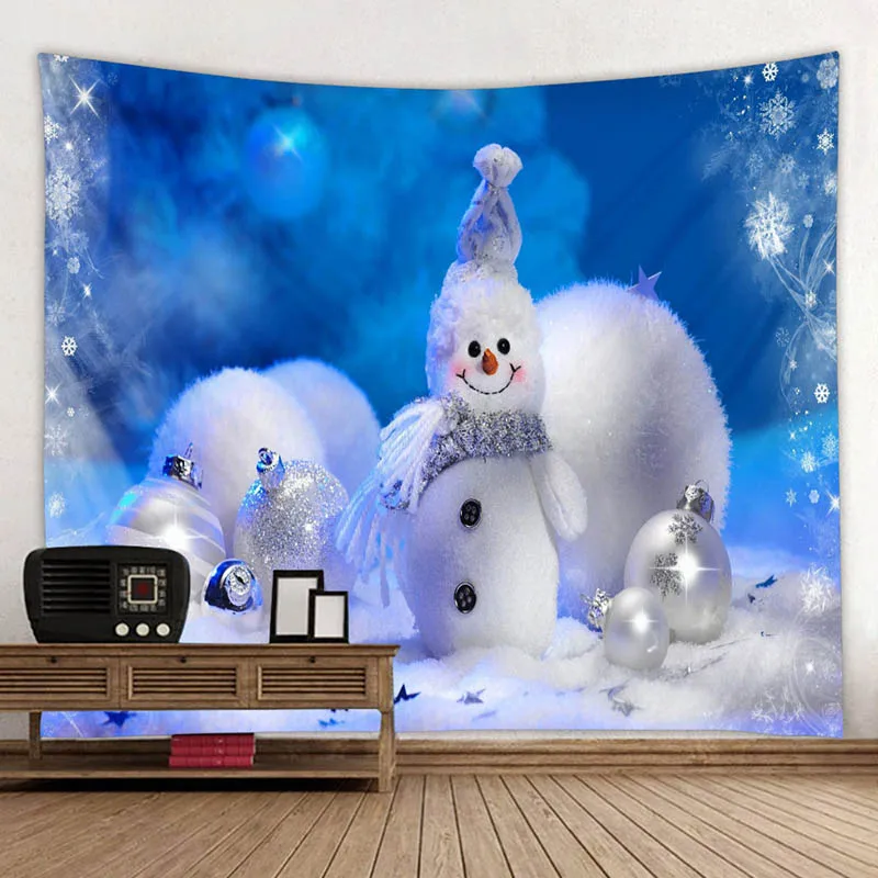 

Happy Christmas Festival Scenario Christmas Lantern Santa Christmas Tree Printed tapestry