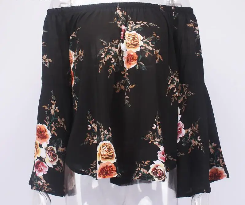 Женская блузка с открытыми плечами летняя повседневная Свободная воротником