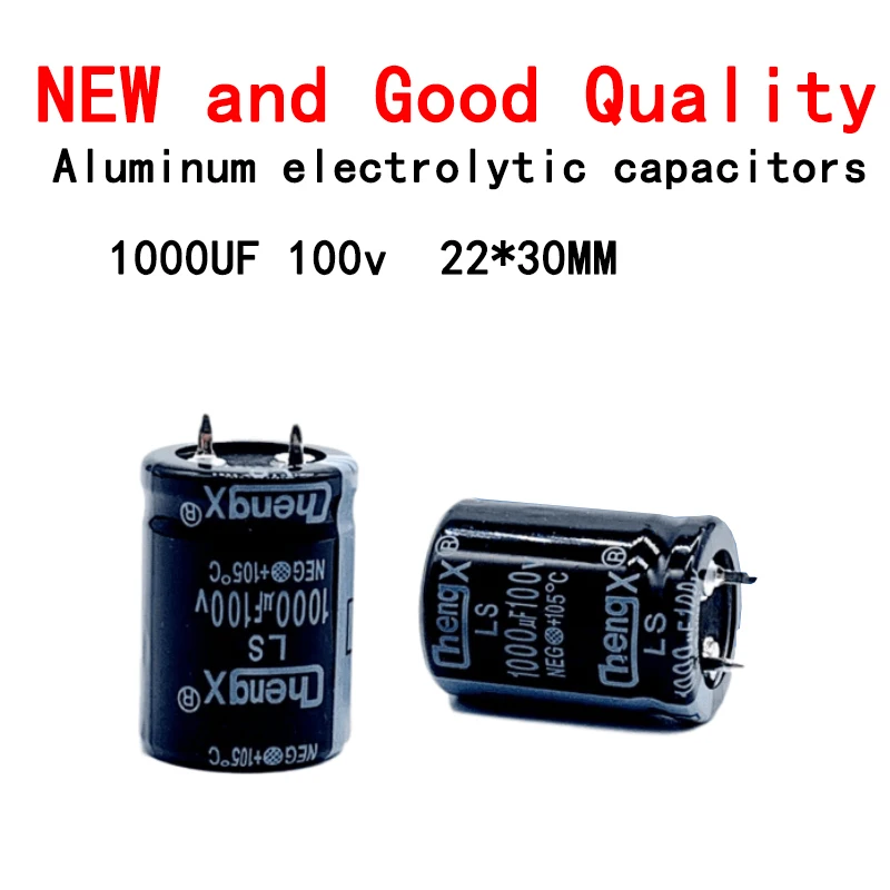 

5pcs/Lot Aluminum Electrolytic Capacitors 1000uF 100V 22*30mm ±20% Accuracy 2000Hrs
