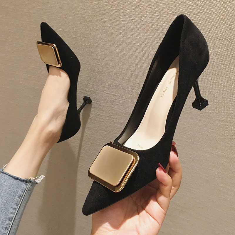 

Online Celebrity French High Heel Shoes Small 3132 Women's 2019 Spring And Autumn GIRL'S Korean-style Versatile Thin Heeled Poin