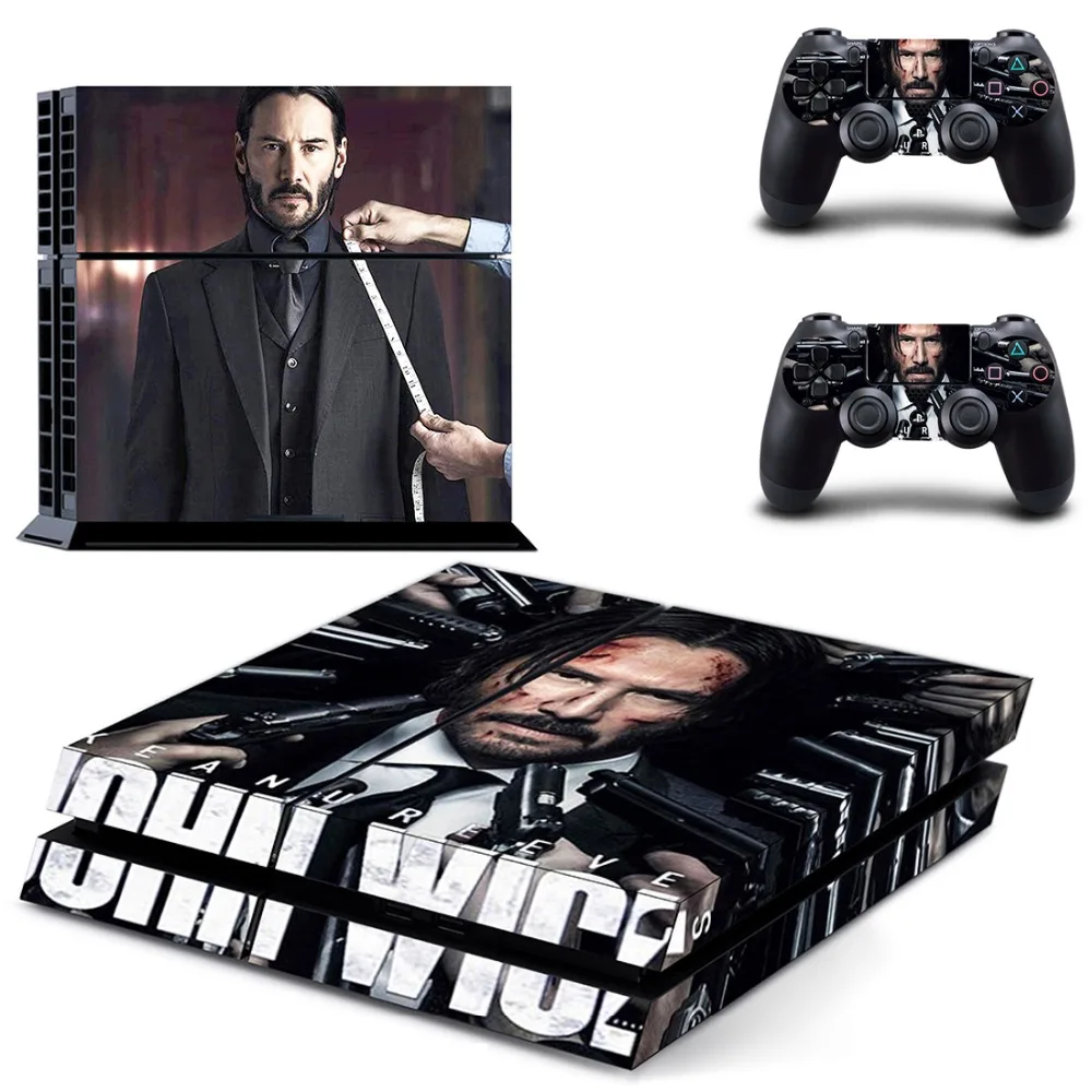 Пленка John Wick наклейка для PS4 виниловая наклейка, стикер для Playstation 4 для консоли Dualshock 4 и 2 контроллера наклейка для PS4 наклейка
