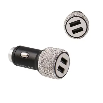 

Automobile Diamond Inlaid Mobile Phone Holder Safe Multi-function Convenient Usb Charging Vehicle Charger