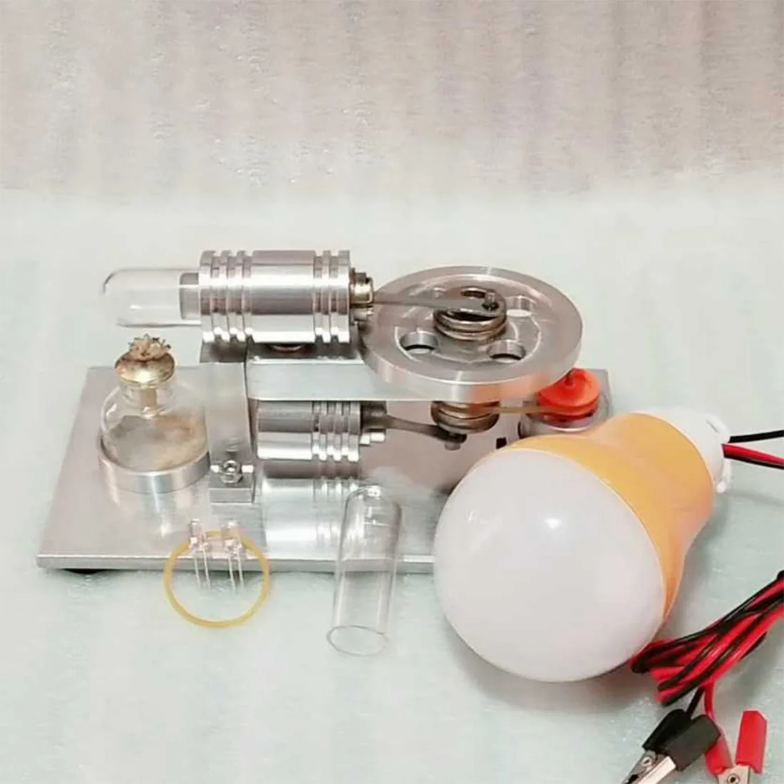 Surwish Stirling Engine Model Science Experiment Kit маленький производственный комплект серебристый