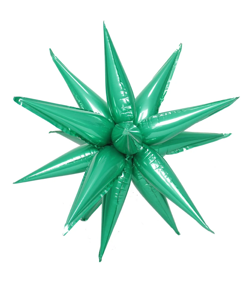10pcs Explosion star balloons Birthday party opening ceremony Wedding decoration Water drop cone Foil balloons Party Supplies - Цвет: Green