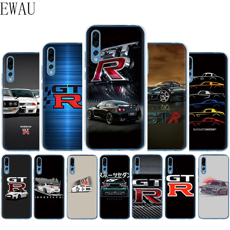 

EWAU NISSAN GTR Silicone Mattle phone case for Huawei Honor 6A 7A 7C 7X 8C 8X 8 9 Note 10 Lite view 20 9X pro