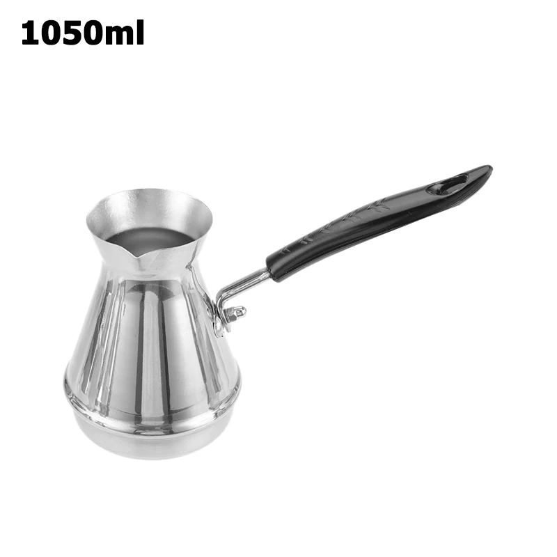 1050ml Кофеварка Арабика из нержавеющей стали, чайники, Турецкий кофейник Cevze Ibrik Percolators, европейские кастрюли с длинной ручкой Mocha Moka - Цвет: 1050ml