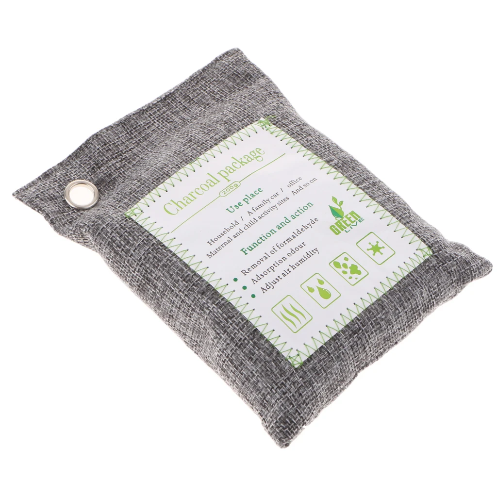 Bamboo Charcoal Natural Air Purifying Freshe Bag Odor Eliminator Gray