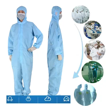 

Disposable Isolation Hooded Long Sleeve Coverall Hazmat Suit Protection Protective Unisex Factory Hospital Safety Clothing