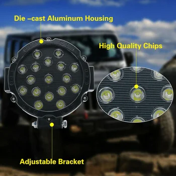 

1pc Car Light Auto 10-60V DC 7-inch 170W LED Work Bar Spot Fog 4WD Truck