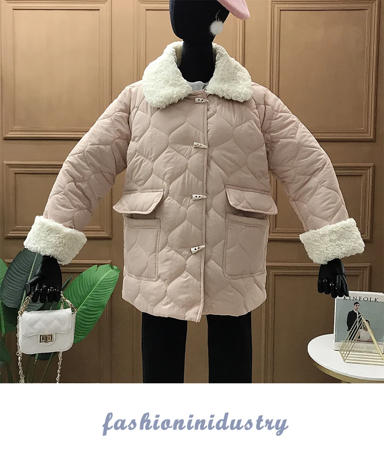 SWEETXUE, зимние облегающие корейские модные женские хлопковые куртки с плюшевыми лацканами, плотные повседневные женские пальто