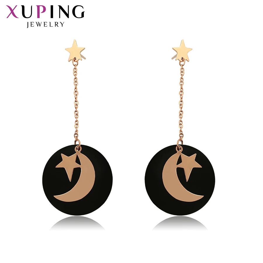 

Xuping Temperament Earrings High Quality Star and Moon Shape Charm Rose Gold Color Plated Earrings Jewelry Gift S203.1-97997