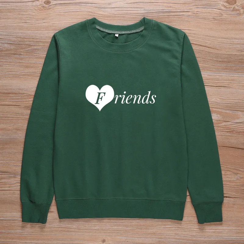 Green-Friends ONSEME Best Frieds Forever Print Harajuku Толстовка для женщин 80s 90s свитшот в стиле грандж лучшие друзья соответствующие BFF Friend Топы S-31 - Цвет: Green-Friends