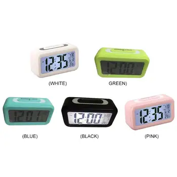 

Large LCD Display Snooze Alarm Clocks Electronic Kids Desktop Table LED Digital Clock with Calendar for Household Kids