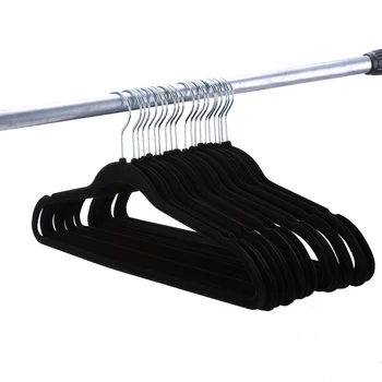 

20PCS Non-Slip Flocked Velvet Clothes Storage Hangers Suit/Shirt/Pants Bulk Free Shipping