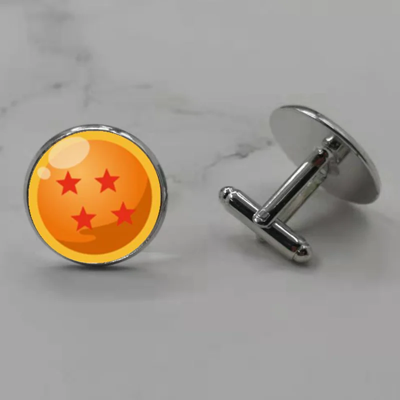 Silver4 Новые Бальные запонки Dragon Ball запонки в виде звезды серебряные стеклянные Запонки Подарки ручной работы - Окраска металла: Silver4