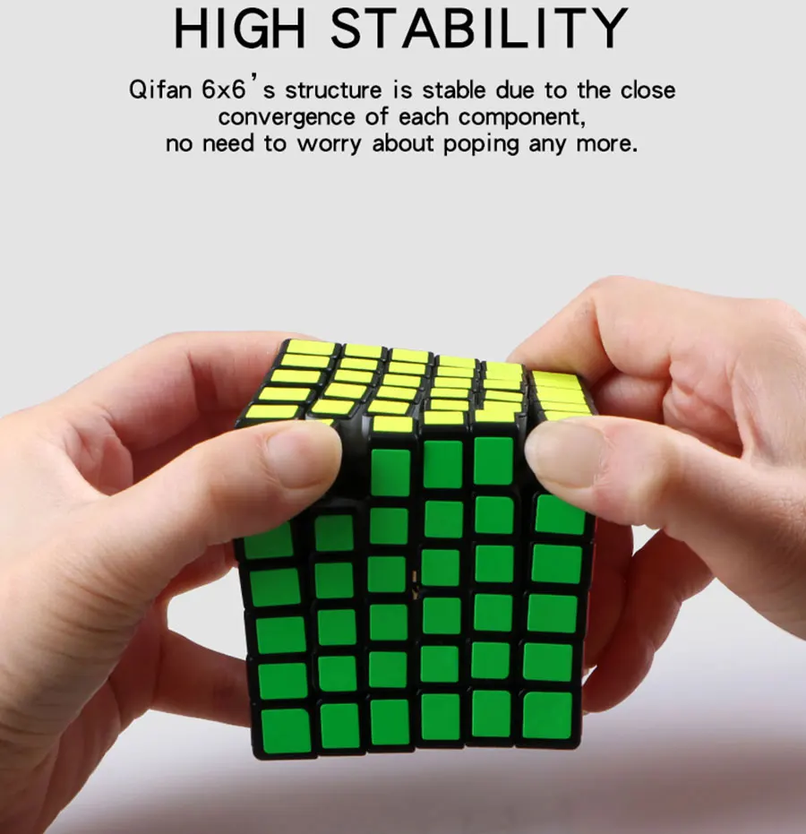 6x6 Головоломка Куб Qiyi Qifan S 6x6x6 кубик Скорость 6 слоев Черный Stickerless Cubo Magico игровой куб игрушка для детей
