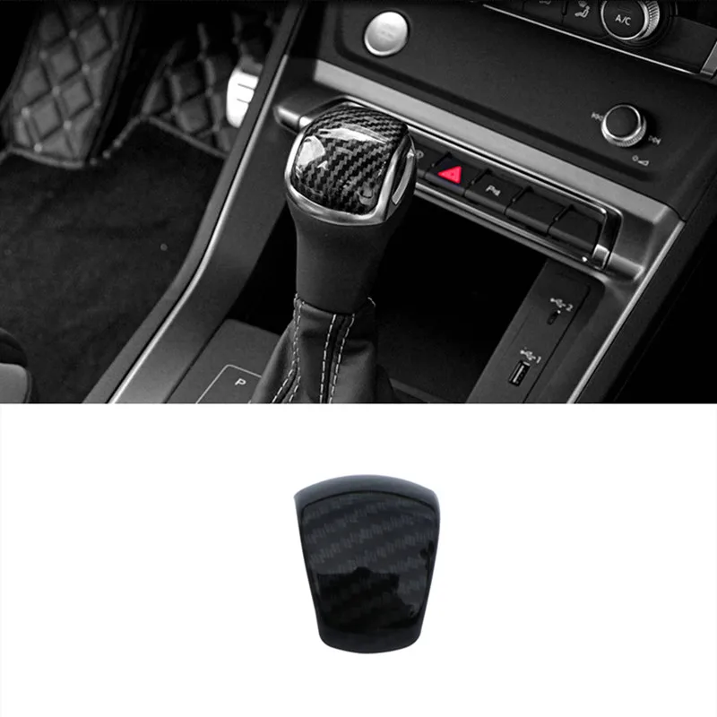 ABS Center Console Gear Shift Head Decoration Cover Trim For Audi Q3 2019 Carbon Fiber Color Car Styling Interior Accessories ABS Center Console Gear Shift Head Decoration Cover Trim For Audi Q3 2019 Carbon Fiber Color Car Styling Interior Accessories