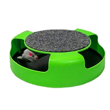 

Pet Cat Kitten Catch The Mouse Plush Motion Chase Toy Claw Care Moving Play Scratching Pad Mat Cat Toy Mouse Board Interactive
