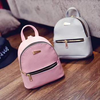 

Pu Leather Small Bag 2020 Fashion Simple Mini Backpack Personality Schoolbag Ladies Travel Bag Shoulder Bag for Teenage Girls