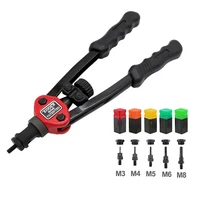 Manual Rivet Gun Kit Hand Rivet Tool Rivet Nut Setting Tool Nut Setter Hand Riveter with Mandrels M3/M4/M5/M6 Riveter Gun Tool 2