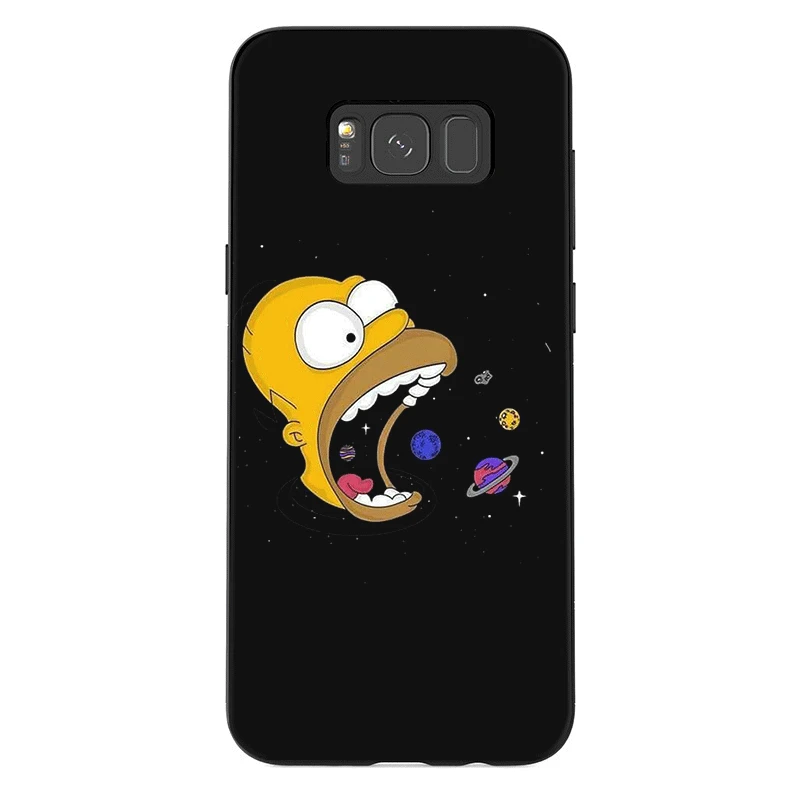 B4 Чехол для Samsung Galaxy S6 S7 край S8 S9 S10 S10E Plus Note 8 9 M10 M20 M30 M40 крышка The Simpsons Забавный рисунок с героями из мультфильмов, черный - Цвет: B4