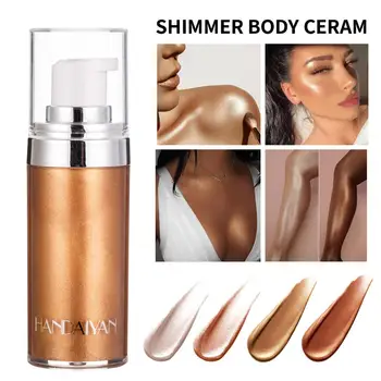 

HANDAIYAN 20ml Metallic Face Highlighter Makeup Body Bronzer Luminizer Face Brighten Contouring Liquid Highlighter Palette