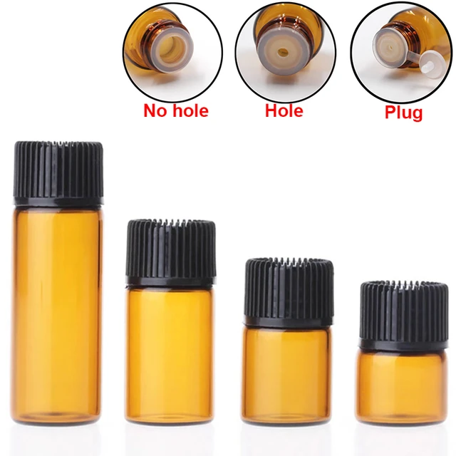 100Pcs Glass Essential Oil Bottles Fragrance with Caps Small