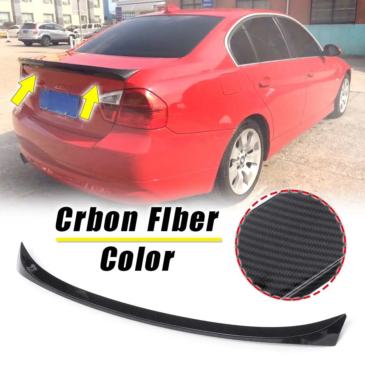 

ABS Carbon Fiber Color CSL OE Type Trunk Lip Spoiler Wing For BMW 2005-2011 E90 3 Series Sedan
