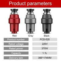 370W Kitchen Garbage Disposal Crusher Food Waste Disposers Stainless Dteel Grinder Appliances 2