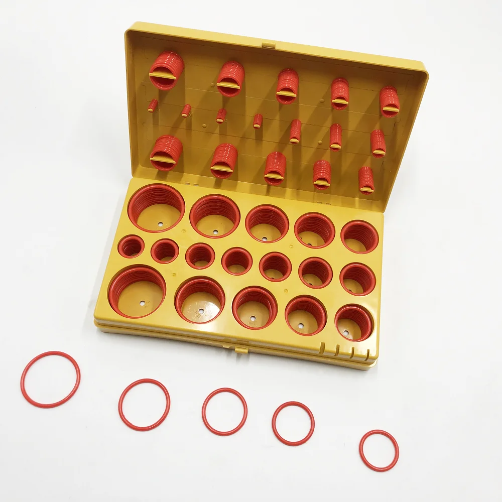 

407PCS/set Rubber O Ring Assortment kit SAE INCH oring Washer Gasket Sealing O-Ring pack Plastic Box Red silicone rubber rings