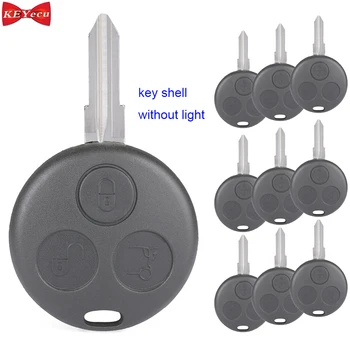 

KEYECU 10pcs for Smart City ForTwo Passion Pulse Roadster Replacement Remote Car Key Shell Case Fob Housing 3 Button