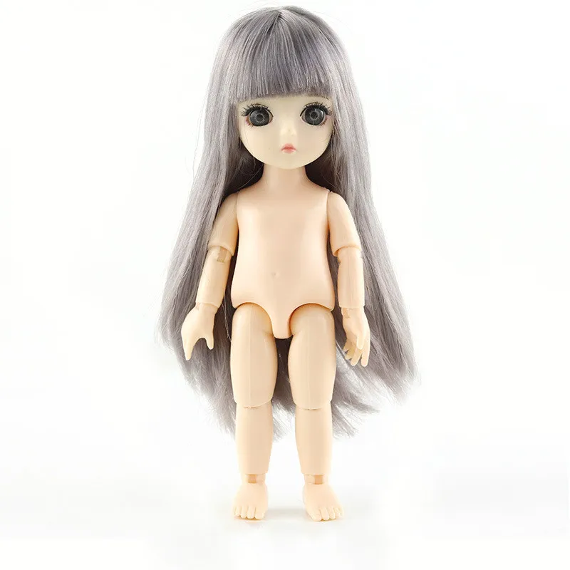 1/8 16 см оригинальная Bjd кукла игрушка 13 подвижная шарнирная Bjd Кукла Макияж одевается обнаженное тело нормальная кожа кукла игрушка для девочек подарок - Цвет: Gray LH