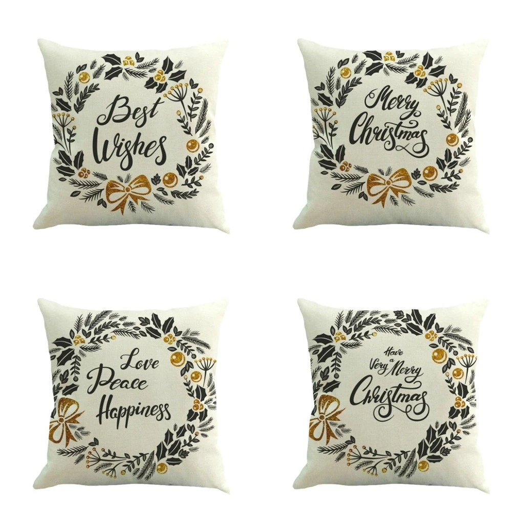 Christmas home decorations Christmas Cotton Linen Throw Pillow Case Cushion  Cover Home Sofa Decor boże narodzenie navidad|Cushion Cover| - AliExpress