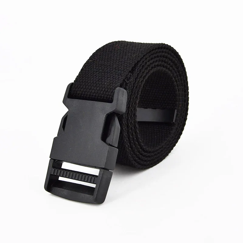 Модный черный холщовый ремень для женщин, повседневные женские поясные ремни с пластиковой пряжкой Harajuku, однотонные длинные ремни ceinture femme - Цвет: 120cm black