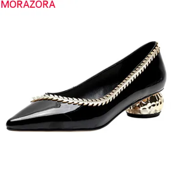 

MORAZORA 2020 new arrival fashion elegant women pumps genuine leather white color party shoes summer simple ladies shoes