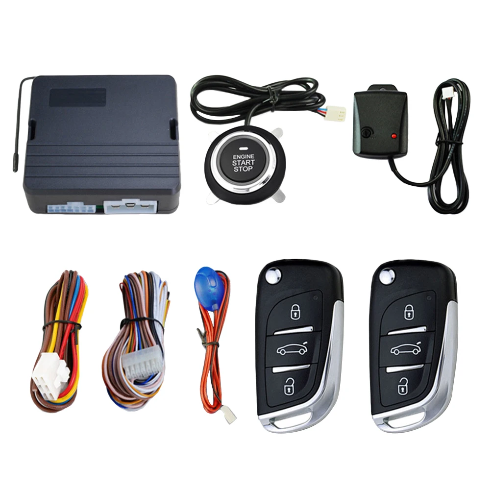 1 Set Professional Car Vibration Alarm One Button Engine Start Remote