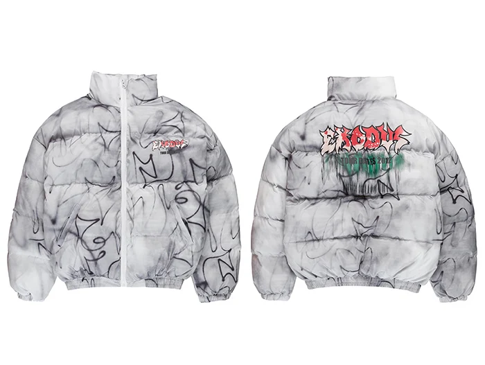 Aelfric Eden хип-хоп граффити Tie Dye толстые мягкие парки уличная Harajuku зима хипстер панк Рок Повседневная ветровка куртка