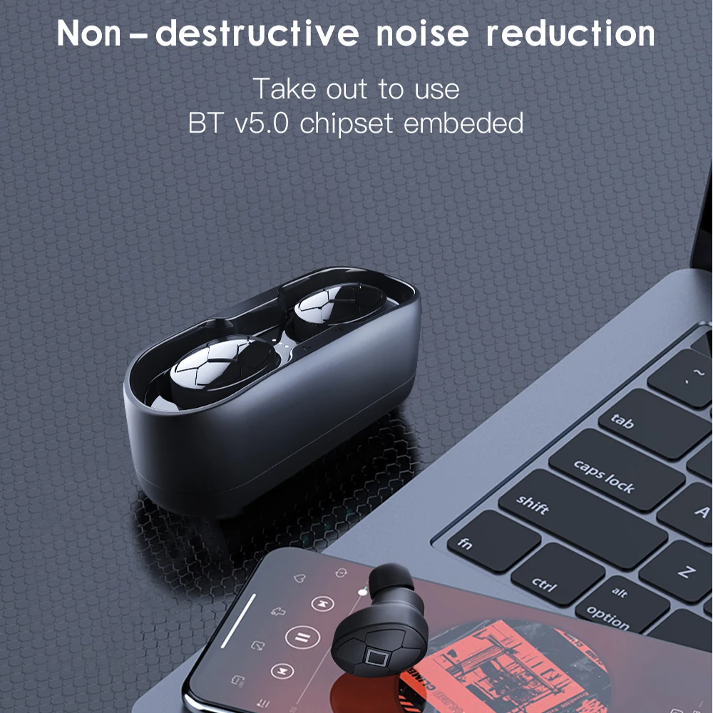 Femperna TWS Bluetooth наушники Bluetooth 5,0 светодиодный 3D стерео Музыка беспроводные наушники сенсорное управление с 300 мАч power Bank