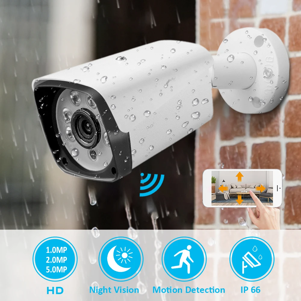 1MP/2MP/5MP H.265 CCTV наружная IP66 Водонепроницаемая домашняя камера безопасности 6 шт.