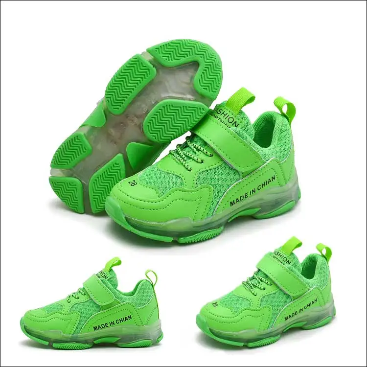 Осенняя детская спортивная обувь для мальчиков дышащие кроссовки для бега детская обувь для путешествий желтый оранжевый зеленый#12