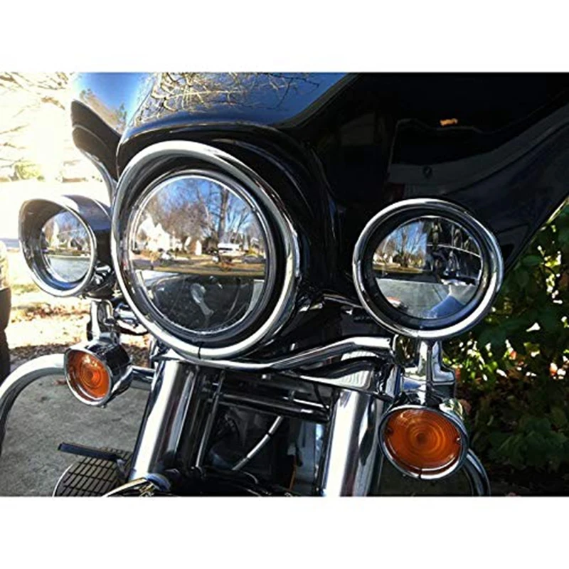 Фары для мотоцикла, ободок, обшитое кольцо, комплект, совместимый с Harley, 7 дюймов, фары, обшивка, кольцо, Декоративный Козырек+ 4, 1/2 дюйма(4,5 дюймовый