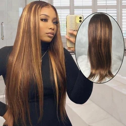 13X4 Honey Blonde Lace Front Wigs Highlight Human Hair Wigs Pre Plucked Colored Ombre Lace Frontal Body Wave Wigs Wholesale