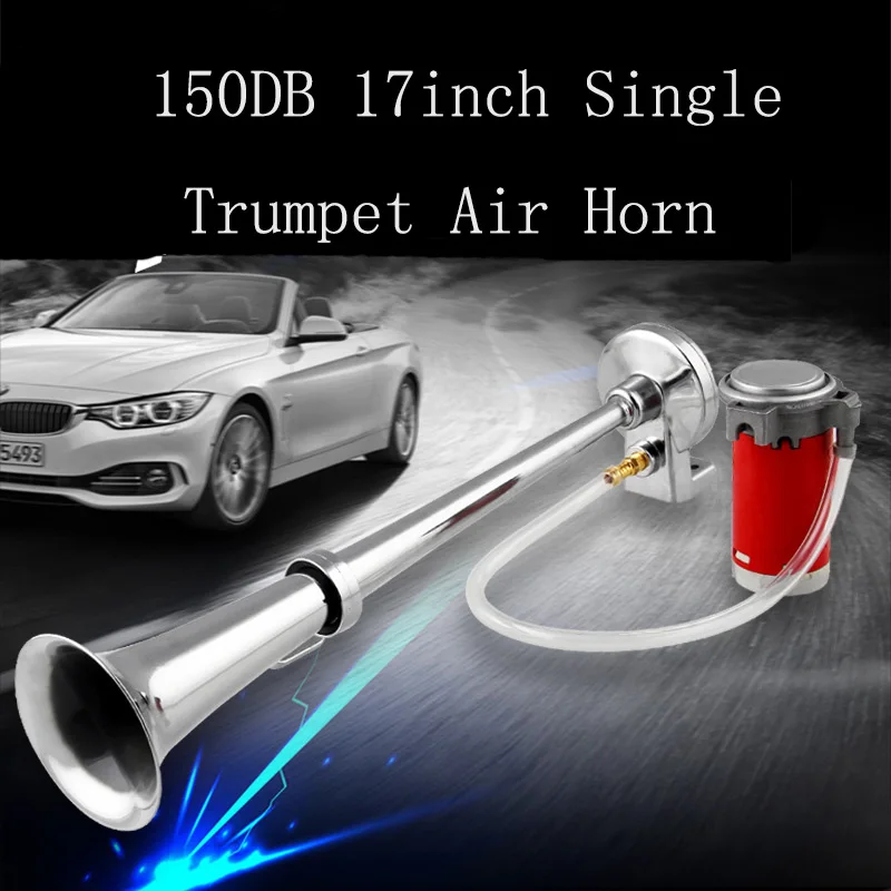 

24V Loud Car Air Horn Universal 150DB Single Train Trumpet Compressor Super Loud for Truck Lorry Boat Motorcycle Claxon Horns12V
