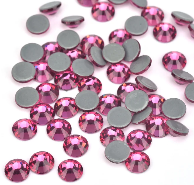 DMC Fuschia SS6 до SS30 Хрустальное стекло с плоской задней стороной клей на хрустальных камнях для одежды обувь сумки