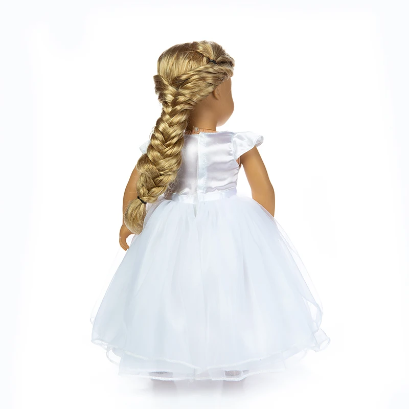 Elegant White Wedding Dress For American Girl Doll 18 inch Ddoll Clothes