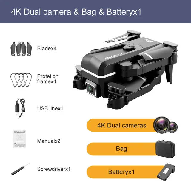 2021 New KK1 Mini Rc Drone 4K with Dual Camera HD Wifi Fpv One-Key Automatic Return Helicopter Quadcopter Dron Toy for Child Kid RC Quadcopter RC Quadcopter